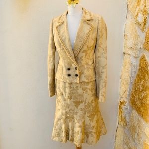 Badgley mischka suit yellow